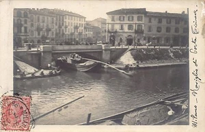 Italia - MILANO - Naviglio di Porta Ticinese - CARTOLINE FOTO Anno 1907 - Imagen 1 de 2