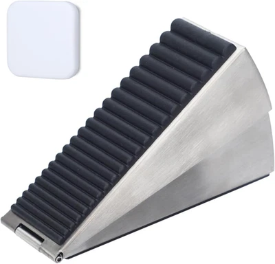 Resorte de puerta de acero inoxidable de alta resistencia, paquete de 2, hueco de 0,5-3 pulgadas, base antideslizante  Foto 1 de 4