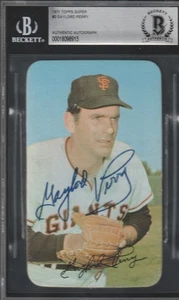 1971 Topps Super #2 Signed Gaylord Perry (d.2022) Baseball Card Giants BAS - Picture 1 of 2