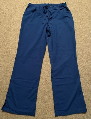 Greys Anatomy Scrub Pants Medium Royal Blue Size M-L  Pockets Drawstring  - Image 1 of 4