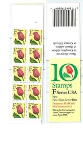 US 2519a "F" Tulip  booklet BK 182 complete P#2222 perf 11.2  MNH POF - Picture 1 of 1