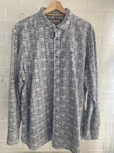 Mantaray Blue White Floral Shirt Men's Long Sleeved Size XL - Picture 1 of 7