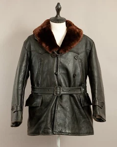 Authentic 1940s French Leather Barnstormer Jacket XL - Picture 1 of 24