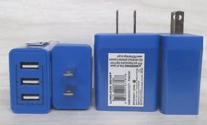 Wireless Gear Triple USB Wall Charger 3.1A - Blue (Model BL1718, Lot of 4) - Picture 1 of 2