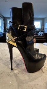 Rare Christian Louboutin 38 Daf Equestria 160 Platform Stiletto Boots *No Box* - Picture 1 of 14