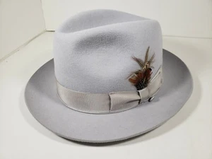 CAPPELLO SELENTINO STERLING GRIGIO CHIARO PELLICCIA FELTRO FEDORA MADE IN REPUBBLICA CECA - Foto 1 di 7