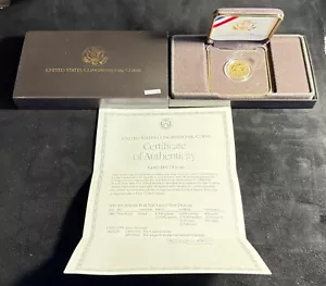 1989 W US Mint Congressional Commemorative Gold $5 Proof Coin OGP w/ COA cb362 - Picture 1 of 4