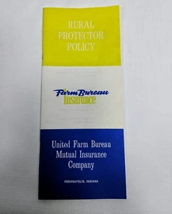 Rural Protector Policy Farm Bureau Insurance Co Indianapolis Indiana Brochure - Picture 1 of 5