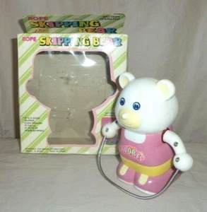 VTG Lido Jump Rope Skipping Animated Sports Bear Figure Toy Flips Jumps Plastic - Picture 1 of 5