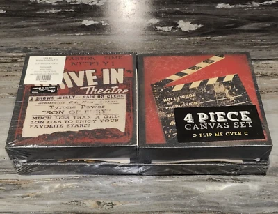 Hobby Lobby 6" X 6" Set of 4 Movie Theater Home Accents Decorative New Sealed - Image 1 of 4