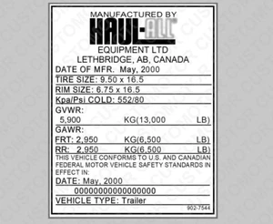 Custom Trailer Label Decal – Replica Sticker Made to Your Specs - Picture 1 of 1