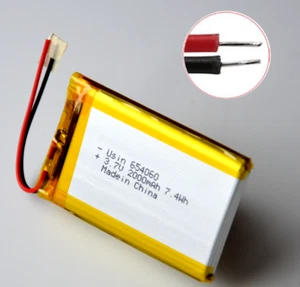 654060 LiPo Batterie Akku 2000mAh 3.7V für Powerbank, Navi - Bild 1 von 3