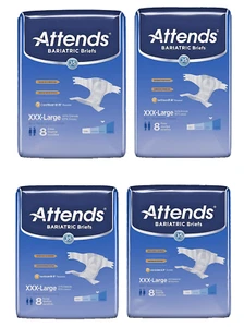4 Packs (32 Briefs) – Attends Bariatric 3XL Briefs 70"–100" – New & Sealed - Picture 1 of 5