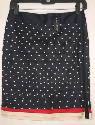 Falda para mujer White House Black Market 00 extra pequeña azul lunares nueva con etiquetas Foto 1 de 4