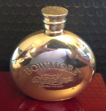 Bowmore Islay Single Malt Scotch Whisky Round Hip Flask Pewter UK Rare Vintage