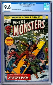 Where Monster Dwell 32 grado CGC 9,6 casi nuevo + Marvel Comics 1974 - Imagen 1 de 2