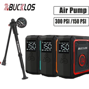 BUCKLOS Tragbare Electric Air Pump Fahrradpumpe 150PSI Presta/Schrader Ventil - Picture 1 of 16