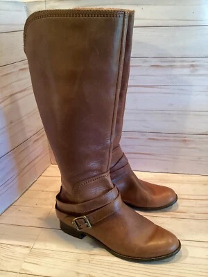 Fossil Zena Brown Leather Buckle & Strap Knee High Riding Boots 7.5 US - Image 1 of 4