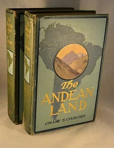 The ANDEAN LAND 1909 Argentina Chlie Peru Columbia Falkans Authors Book Plate - Picture 1 of 12