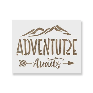 Adventure Awaits Schablone - robuste & wiederverwendbare Mylarschablonen - Bild 1 von 5