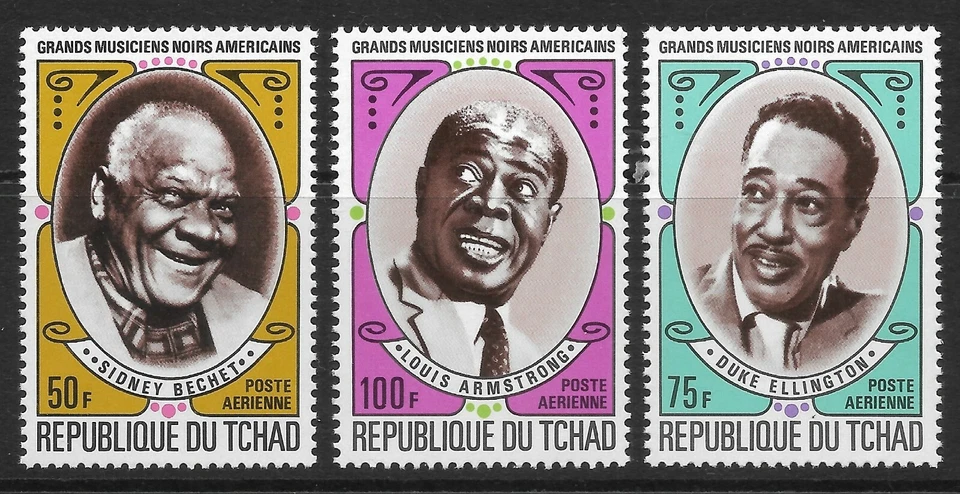 STAMPS-CHAD.1971. Famous Noir Musiciens Ensemble Sg:341/43. Mint Never Hinged - Photo 1/1