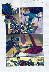BATMAN COMICS 512 PRODUCTION COLOR ART ORIGINAL SIGNED ADRIENNE ROY COA PG 20 - Picture 1 of 3