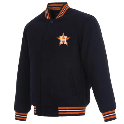 MLB Houston Astros JH Design Wool Reversible Jacket With 2 Front Logos  - Image 1 of 4
