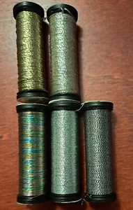 Kreinik Metallics Lot of 5 - 3 Cord, 2 Cable - Picture 1 of 2