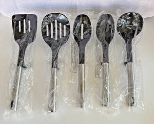 Kitchen HQ 5-Piece Utensil Set Spatula Large 5-Slot 1-Slot Serving Spoons Ladle - Picture 1 of 19