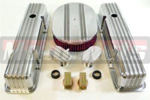 Bloque pequeño Chevy SBC aluminio cubierta de válvula alta 12" lavable filtro de aire PCV varilla - Imagen 1 de 7