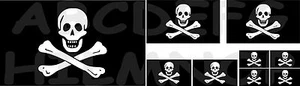 9 adesivi BANDIERA NERA JOLLY ROGER FLAG PIRATI STICKERS VINILE pirates impermea - Foto 1 di 1