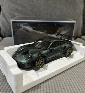 1/18 Norev Porsche 911 (992) GT3 RS 2022 Dark Green Metallic Diecast Limit 504pc - Picture 1 of 15
