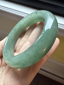 純天然玉鐲 100% Untreated Aventurine Gemstone Bracelet Bangle 佘太翠 54 Mm - Picture 1 of 17