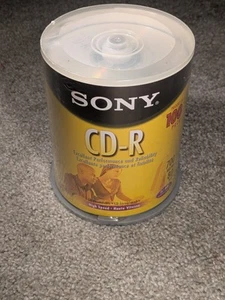 Lot de 100 disques CD-R Sony haute vitesse 80 min 1x-48x 700 Mo scellés NEUF 2006 NOS - Photo 1/10