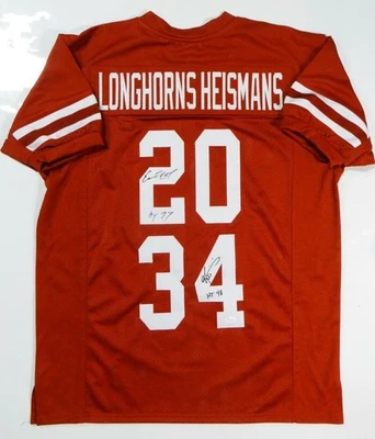 Earl Campbell Ricky Williams Autographed Orange College Jersey W/ HTs- JSA W Aut - Image 1 of 4