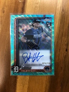 2025 Topps Chrome RC Brant Hunter /199 Aqua Wave Refractor Autograph Tigers - Bild 1 von 2