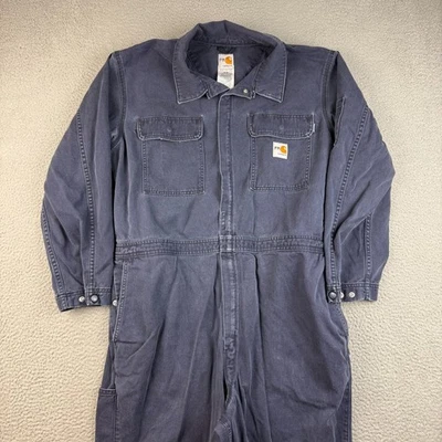 Carhartt FR Coveralls Mens 48 Short Blue Flame-Resistant HRC-2 ATPV Rating 11.2 - Image 1 of 4