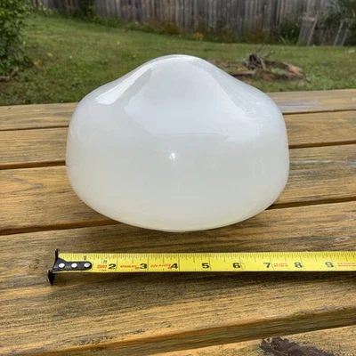 8" School House white milk glass ceiling light shade/globe-4" fitter - Image 1 of 4