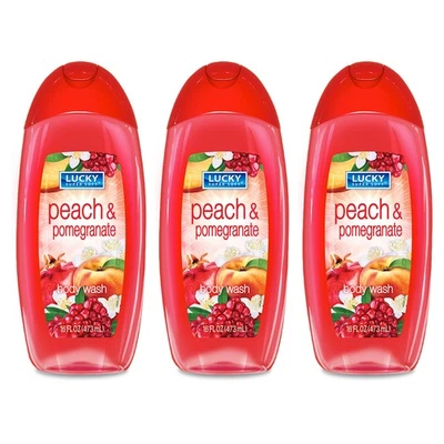 Jabón corporal súper suave Lucky. Fragancia melocotón y granada. 16 fl.oz. Pack de 3 Foto 1 de 4