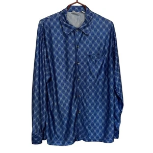 Vintage Street Culture Herren blau Hemd Large Retro Urban Streetwear Y2K Club Party - Bild 1 von 6