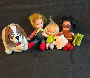 Vintage 1975 Mattel Honey Hill Bunch Dolls, Lot Of 3, Plus Dog - Imagen 1 de 19