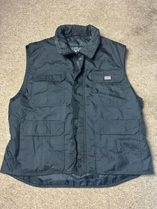 Gianfranco Ferre Mens Size XL Black Utilty Vest Pocket Zip Up Gilet Milano Italy - Picture 1 of 6