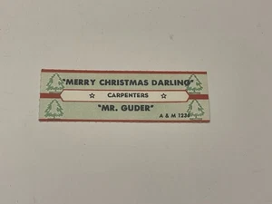 Jukebox Title Strip Carpenters Merry Christmas Darling Mr. Guder V1 - Picture 1 of 1