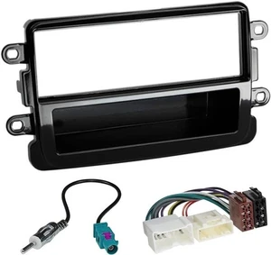 KIT Marco radio Dacia Renault Captur Lodgy Dokker Duster 1din NEGRO LACADO - Imagen 1 de 6