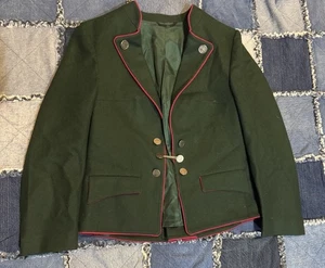 Salzburger Loden Jacket Coat Green Wool 38 Austria Buttons Pockets Steam Punk - Picture 1 of 11