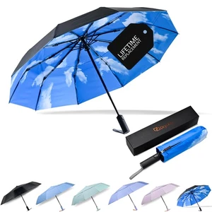 43" Travel Umbrellas for Rain - Large Windproof Double Canopy Umbrella, 10 Du... - Picture 1 of 5