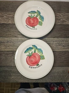 Italy Deruta Majolica Art Pottery Large Bowl & Plate Tomato Pomodoro 2 PC - Picture 1 of 5