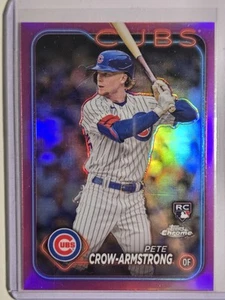 Pete Crow-Armstrong RC 2024 Topps Chrome Baseball Pink Refractor Chicago Cubs 16 - Picture 1 of 12