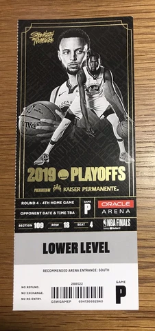 2019 NBA Finals Golden State vs Toronto Raptors Round 4 Home Game 4 Ticket MINT! Cover