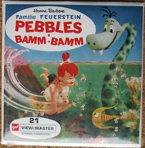 3 VIEW-MASTER 3D BILDSCHEIBEN - PEBBLES & BAMM-BAMM + BOOKLET - NEU IN FOLIE OVP - Bild 1 von 2